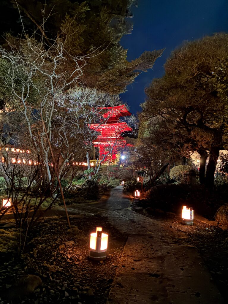 除夜の鐘・竹灯籠