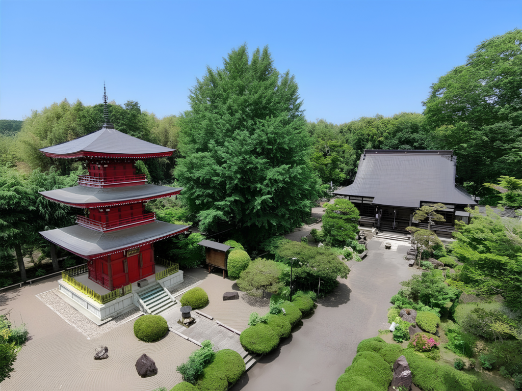 三重塔「慈光殿」と本堂